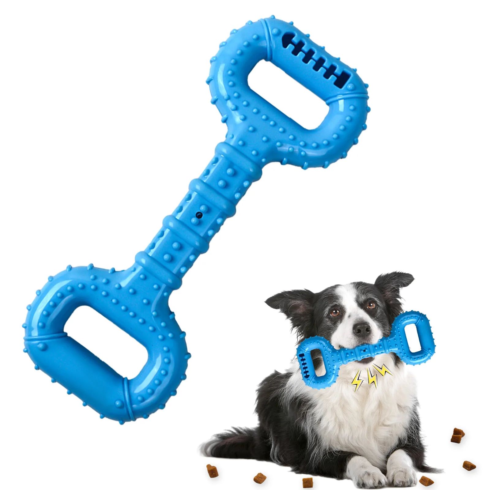 Dog Bones For Aggressive Chewers, Dog Chews Toys Long Lasting, Interactive Dog Bone Toys With Pull Band, Dog Teething Toy — image 4