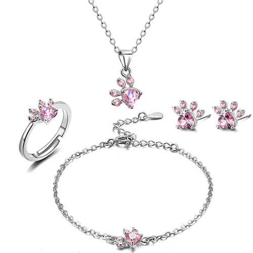 Anillo de Garra de Gato, Oso y Perro para Mujer - Conjunto de Joyas de Moda — imagen 12