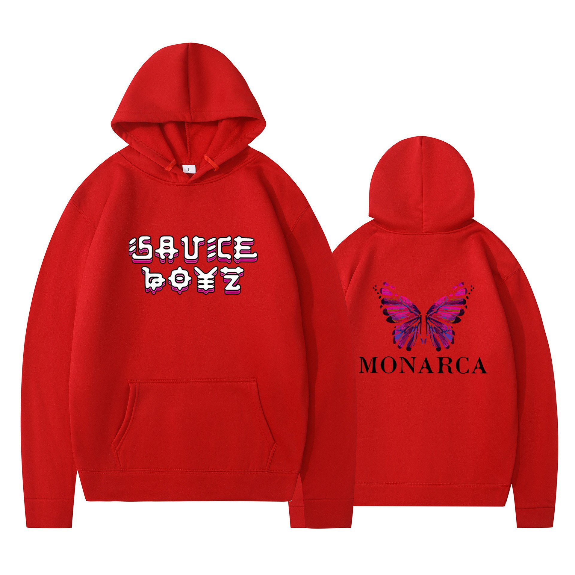 Hiphop Butterfly Print Hoodie Unisex Long Sleeve Sweatshirt Casual Top — image 19