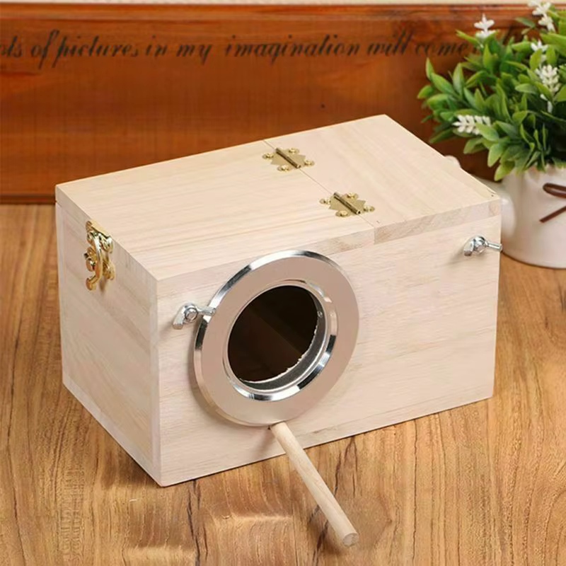 Wooden Bird Cage Nesting Box Breeding Hatching Nest for Parakeet Budgies Cocktail Finch Lovebird Parrot Birdhouse — image 2