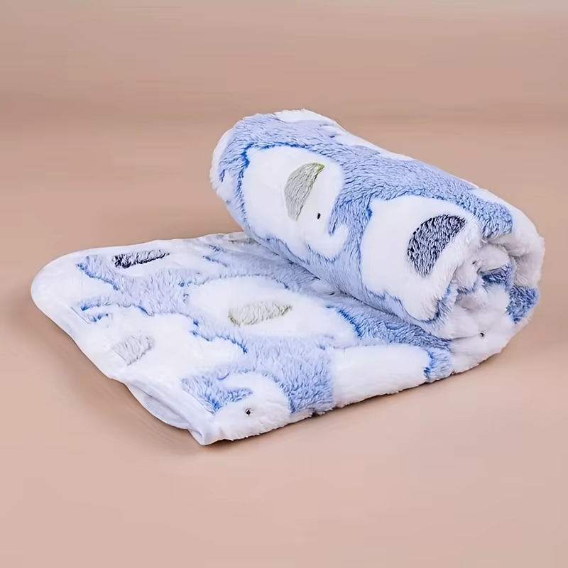 Manta suave y acogedora de elefante dibujado para perros y gatos - Almohadilla de lana para cachorros y gatitos tamaño universal regalo de Navidad — imagen 5