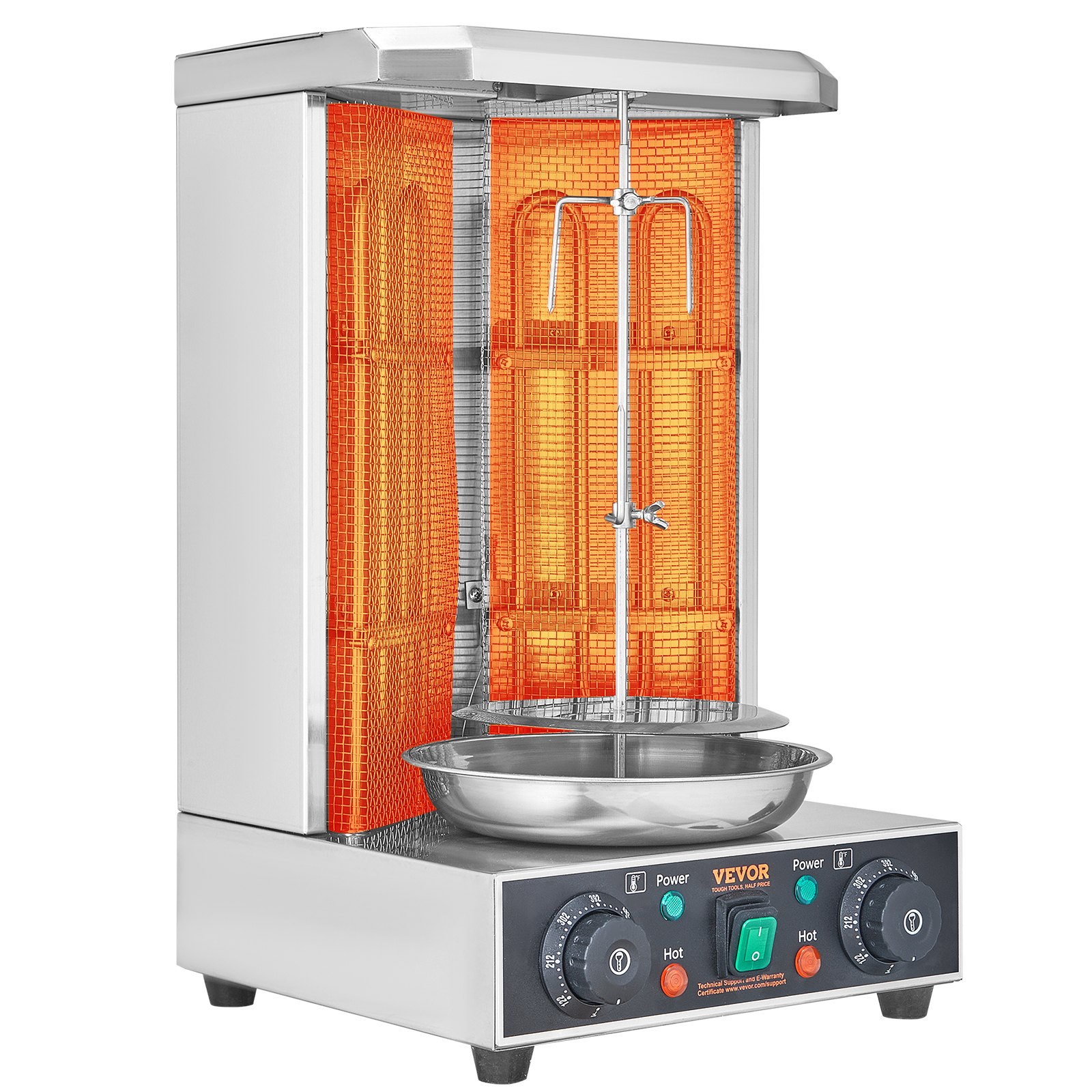 Shawarma Grill Machine, 13 Lbs Capacity, Chicken Shawarma Cooker Machine With 2 Burners, Electric Vertical Broiler Gyro Rotisserie Oven Doner Kebab Machine, For Home Restaurant Kitchen Parties — image 1