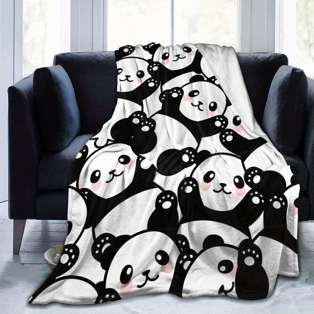 Mantas de Panda China: Rellenas y Calientes para Invierno, Mantas de Felpa Super Suaves para Dormir o Viajar — imagen 3