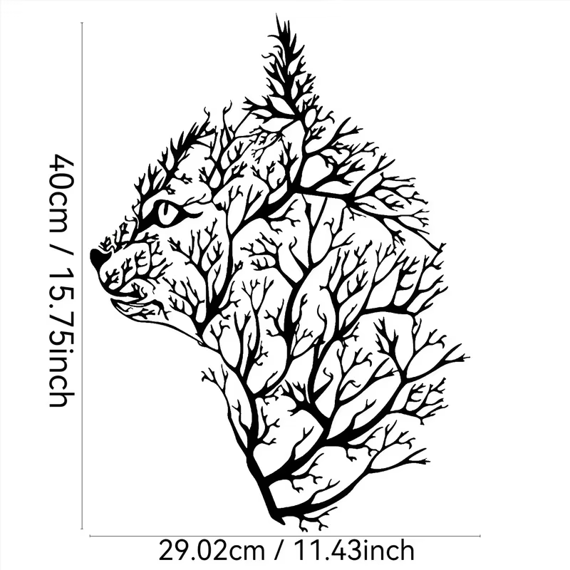 Arte de pared metálico de gato y árbol - Decoración minimalista para dormitorio, sala, oficina - Regalo perfecto para mudanza — imagen 4