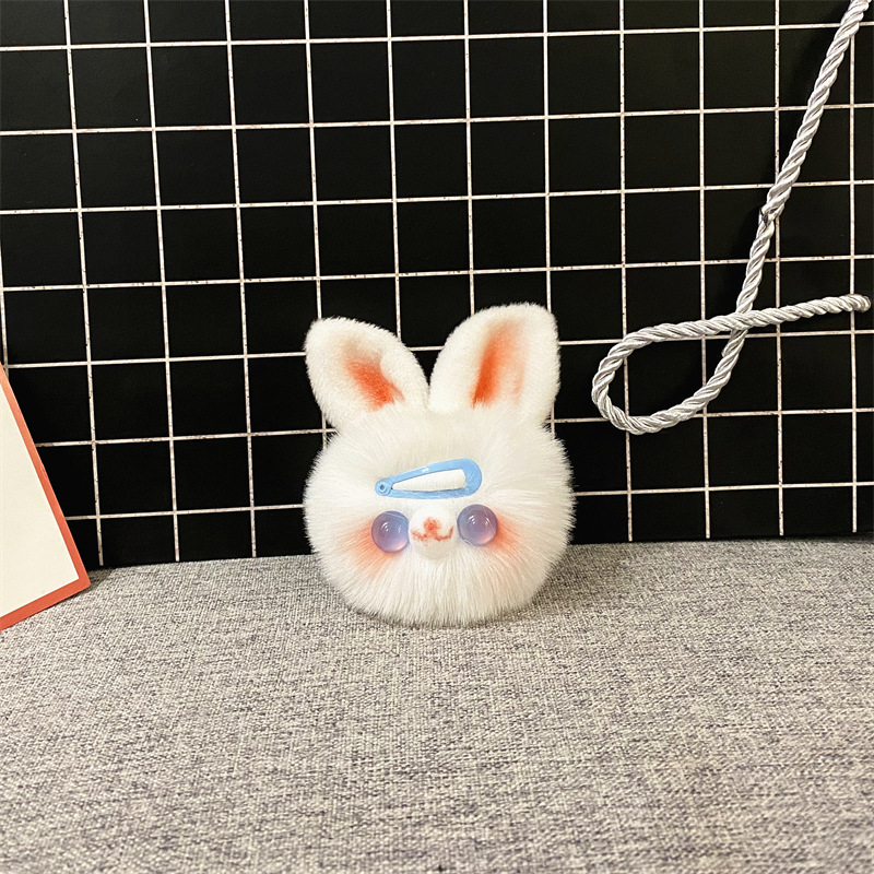 Cute Bunny Plush Key Chain Girl Heart Cartoon Doll Bag Pendant Car Key Chain Gift Accessories — image 4