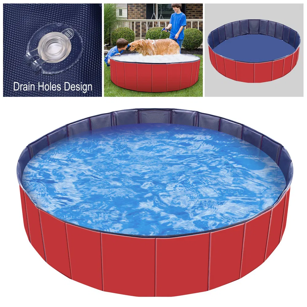 Piscina Portátil para Mascotas de PVC Plegable Baño de Perros y Gatos Playa Acuática — imagen 6