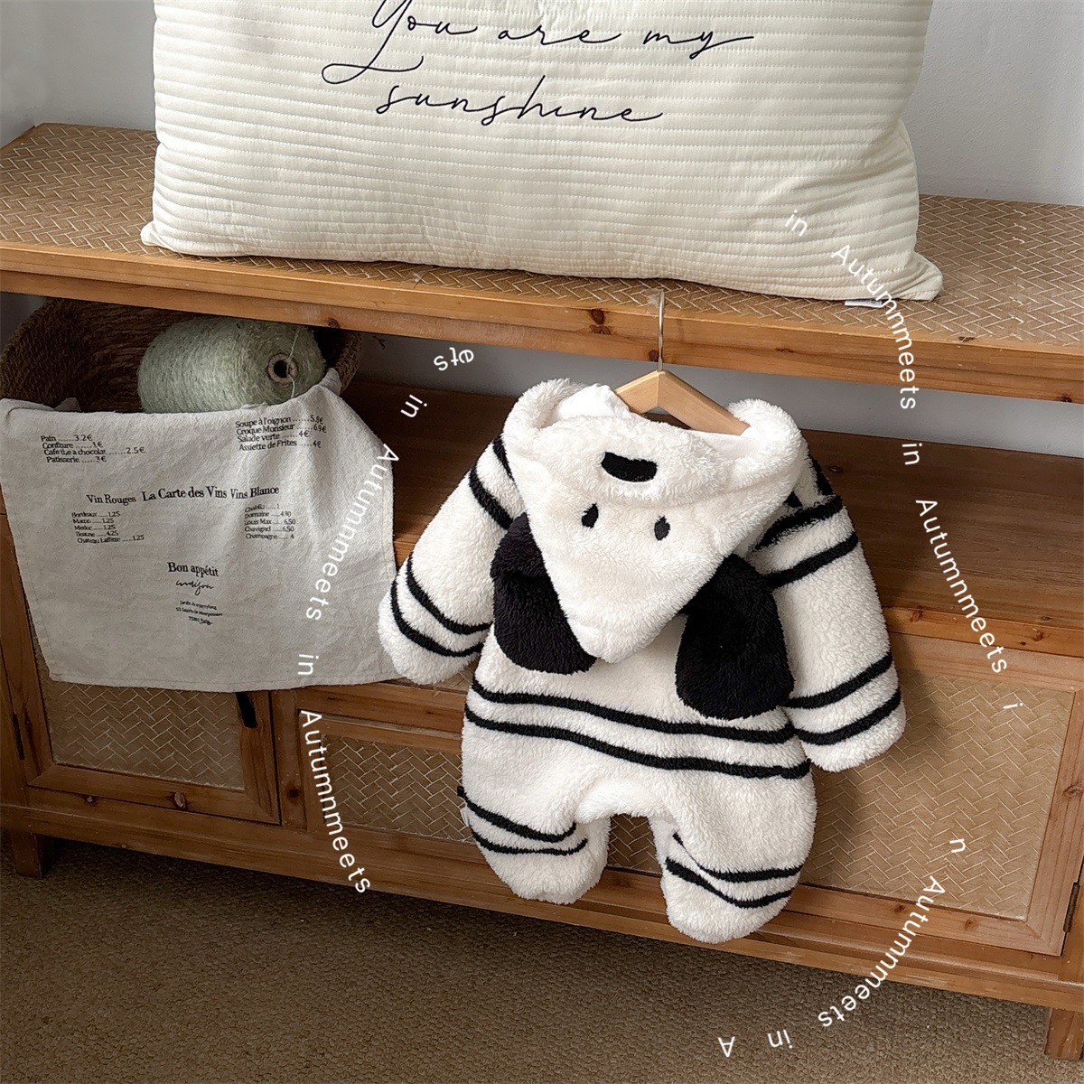Striped Dog Onesie Cartoon Fleece Outerwear for Toddlers — image 4