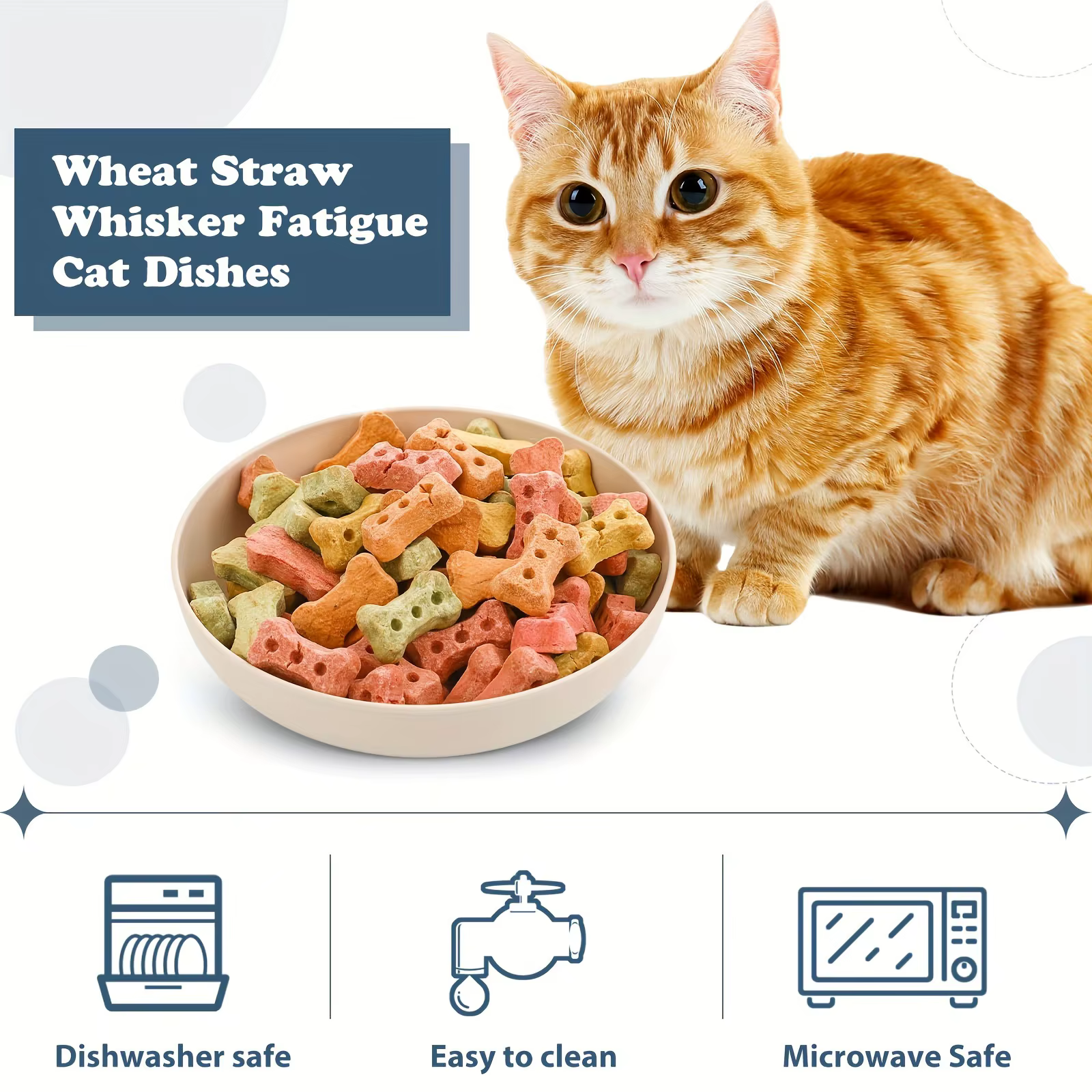 4pcs Cat Bowls, 13.97 Cm Wide Shallow Pet Food & Water Dishes, Plastic Non-Slip Colorful Feeding Plates For Small Cats, Kittens — image 6