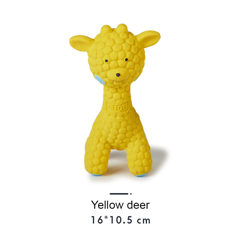 Latex pink deer yellow deer puppy interaction — image 2
