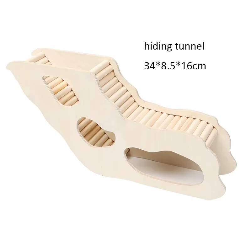 Wooden Hamster Tunnel with Climbing Ladder for Small Pets - Hideout Playhouse for Gerbils Mice Hamsters - Underground Shelter — image 6