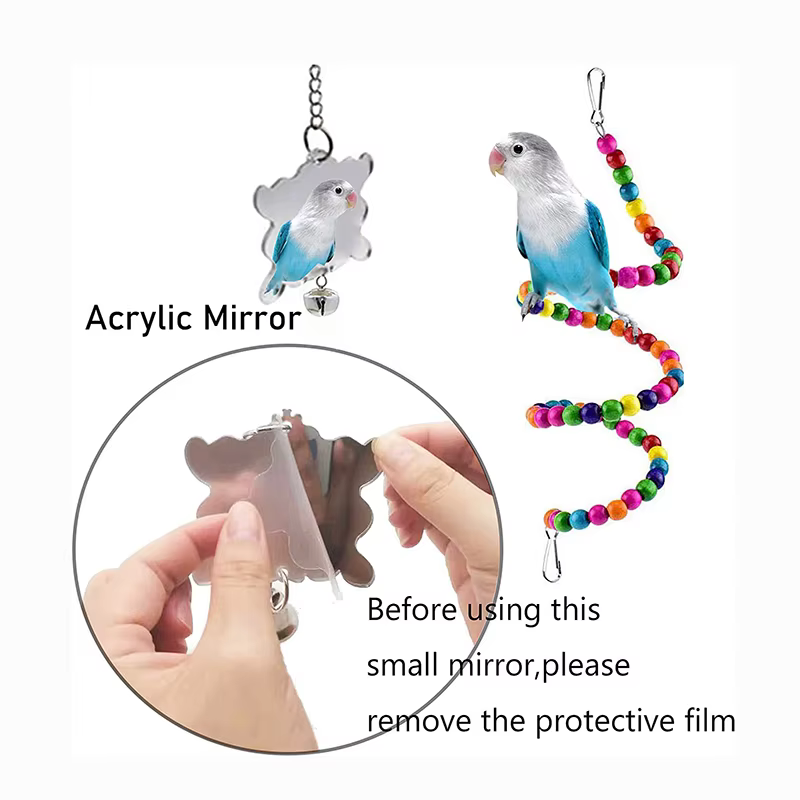 Conjunto de Juguetes para Pájaros de Madera - 7 Piezas — imagen 4