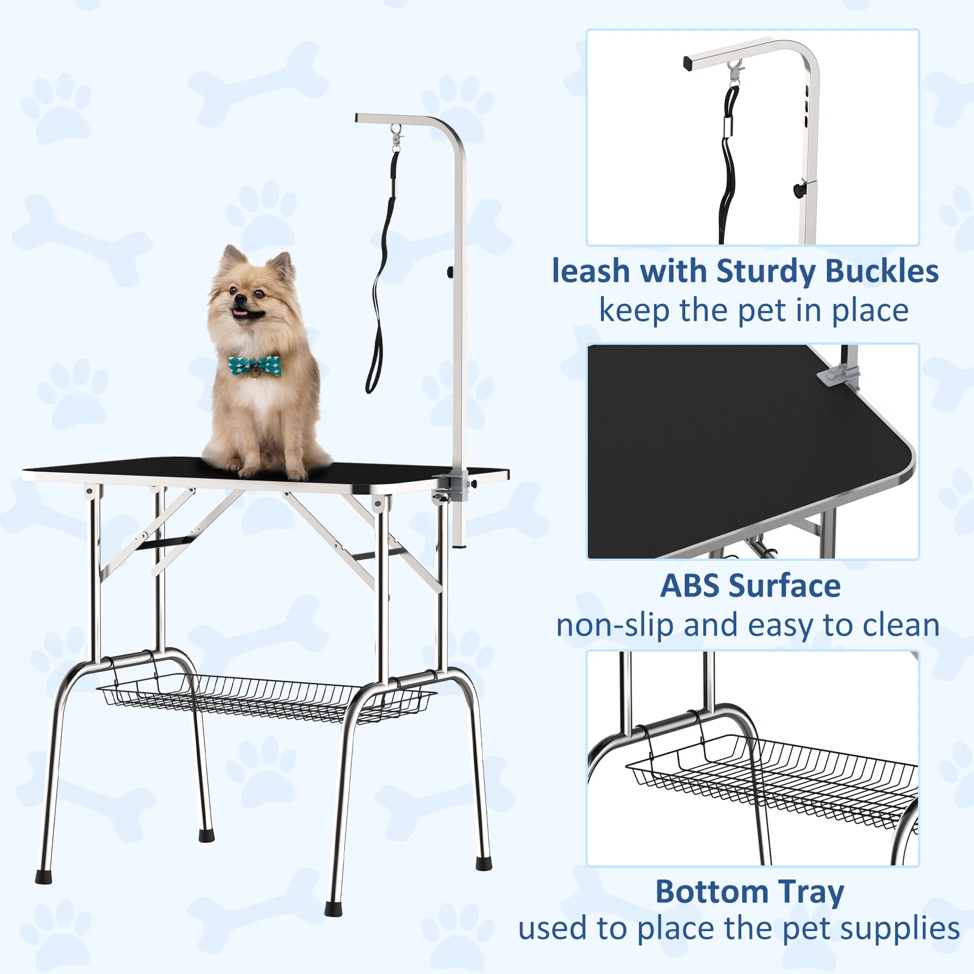 36-inch Dog Grooming Table Stainless Steel QUALITY GUARANTEED with Adjustable Arm and Basket — image 5