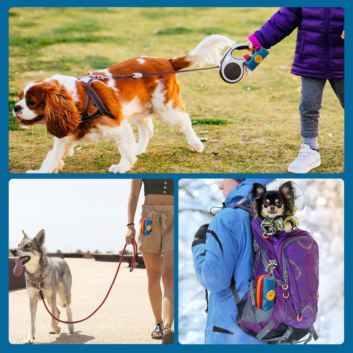 Portador de Bolsas para Excrementos Caninos con Cierre Zipper y Corchete Metálico, Pouch de Almacenamiento con Velcro y Cinturón para Caminatas Diarias — imagen 2
