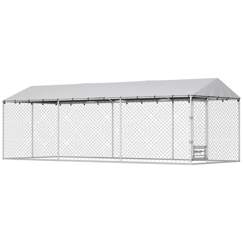 Dog Kennel Outdoor Dog Run Waterproof UV-Resist Cover Lockable Door Adjustable Bowls 20 X 7.5 X 6.5ft, Multiple Packages — imagen 6