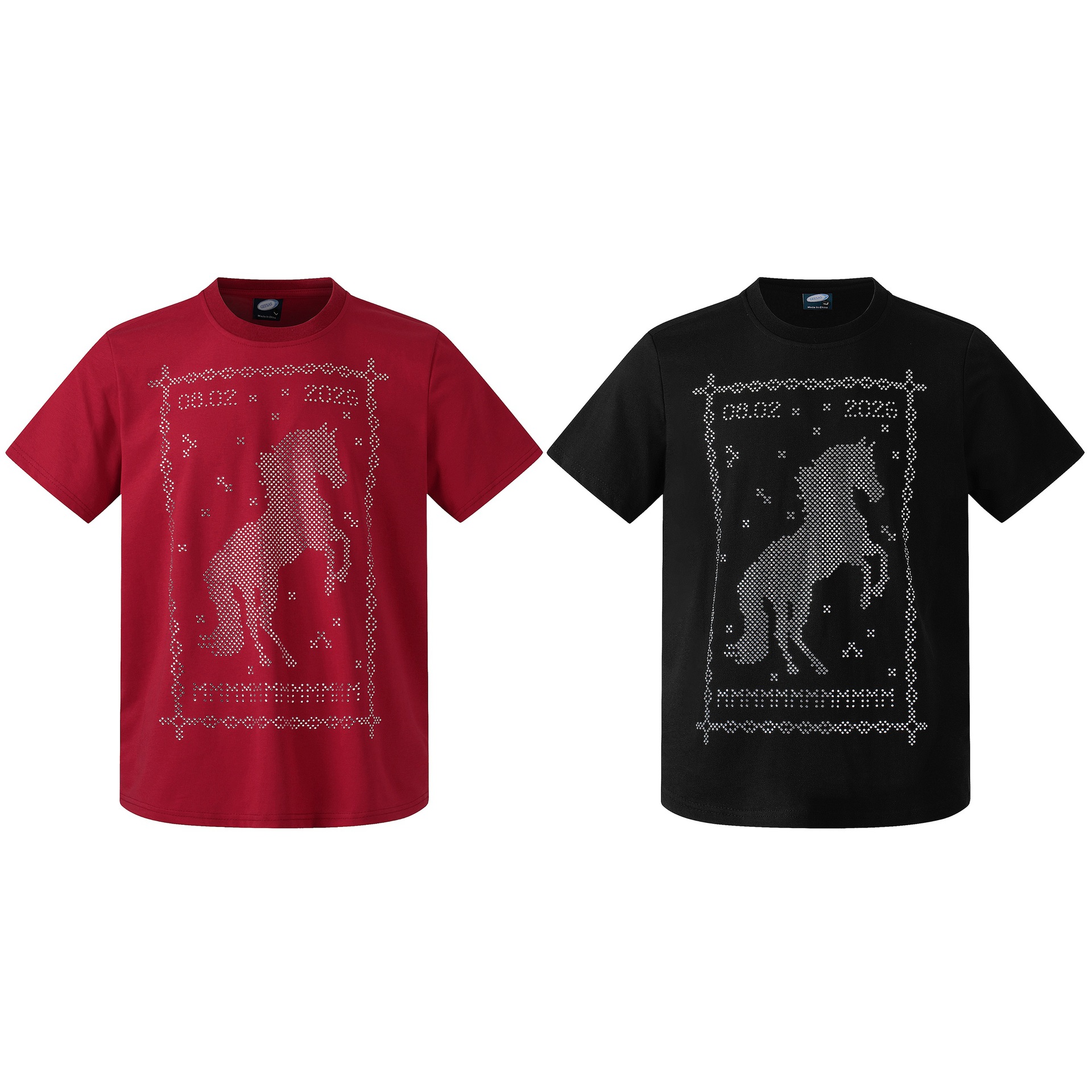 Diamond hot stamping horse print short sleeved shirt — image 6