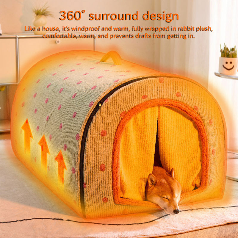Multifunctional Pet House: Heated Winter Tent Bed for Cats & Large Dogs with Storage Drawers & Washable Cushion — image 10