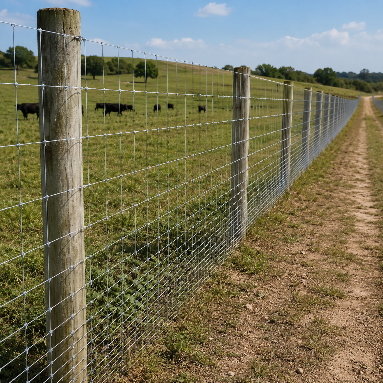 Cattle Fence 4 feet x 328 feet - Heavy-duty galvanized wire fence and wire mesh fence, suitable for pigs, goats, sheep, and deer; ideal goat fence, deer fence, livestock pen protection — image 5