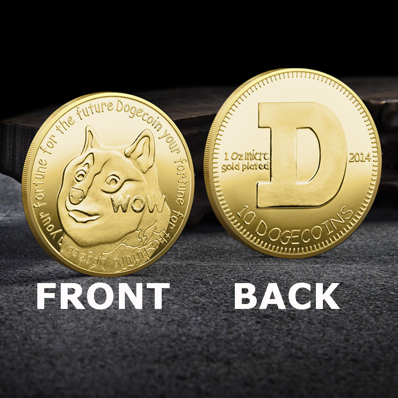 Moneda Comemorativa de Oro Galvanizado con Patrón Cómico de Perros para Coleccionistas y Regalos Dogecoin — imagen 6