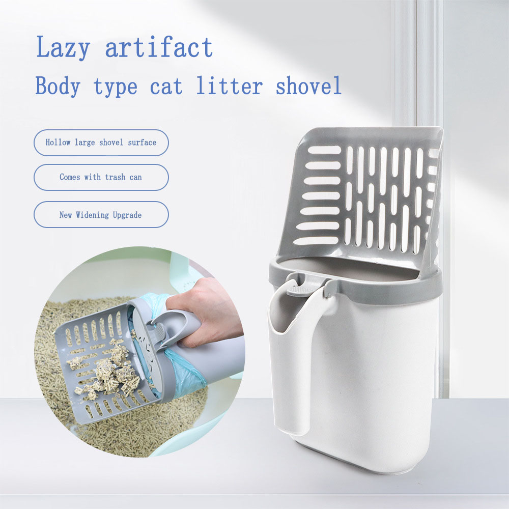 New Integrated Cat Litter Shovel Set Bin Bag Large Capacity Cat Excrement Shovel — image 1