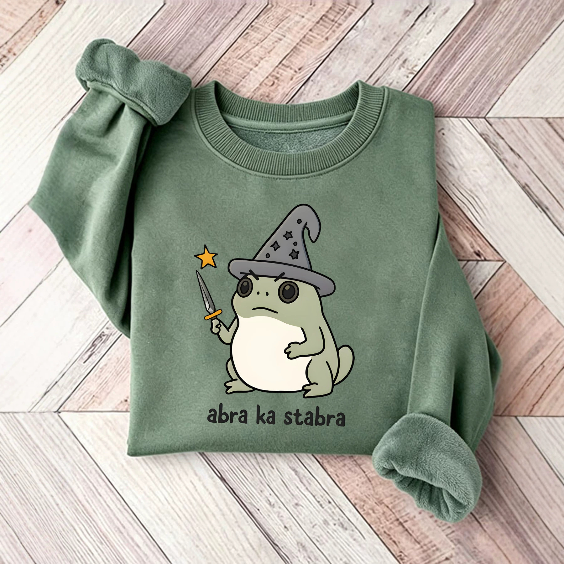 Frog printed fleece hoodie — image 3