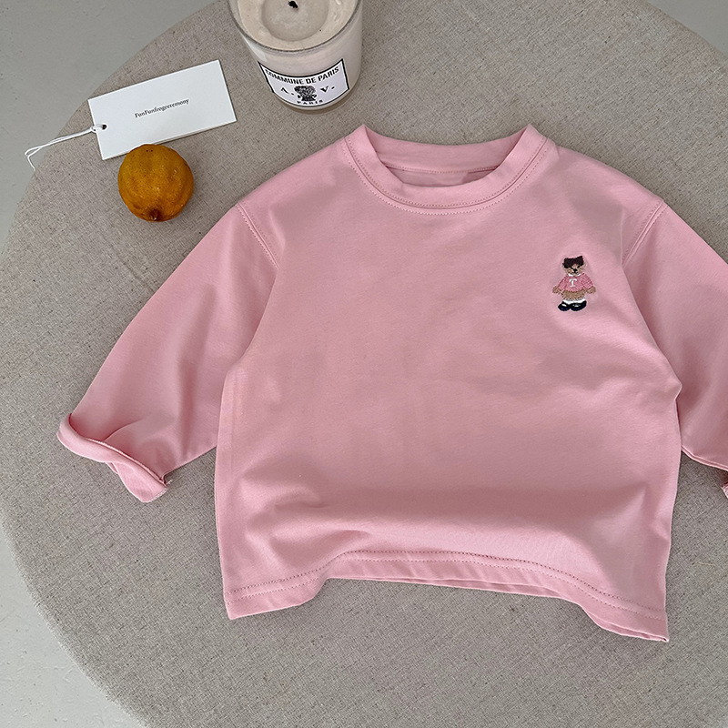 Children's Long Sleeve T-Shirt with Embroidery Bear Design — image 9