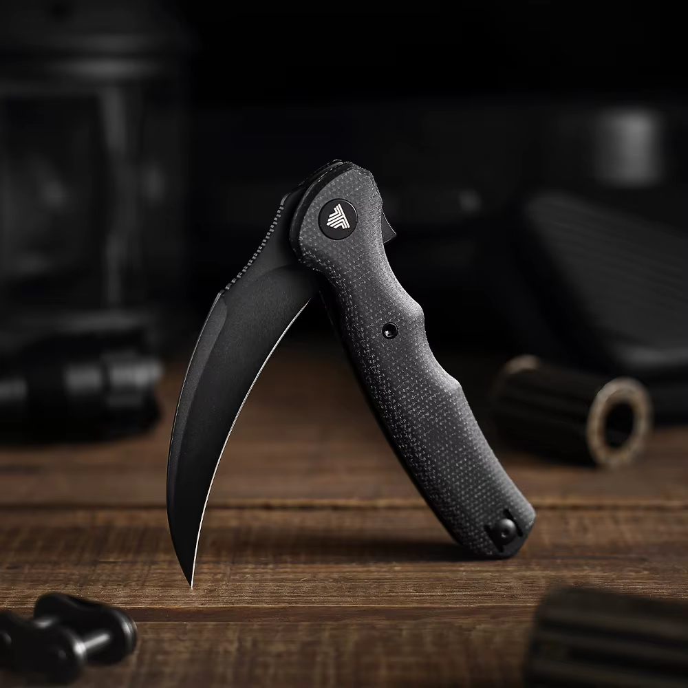 TRIVISA Lacerta-04B EDC Pocket Folding Knife 14C28N Blade Micarta Handle, Camping Hunting Fishing Outdoor Tools — image 5