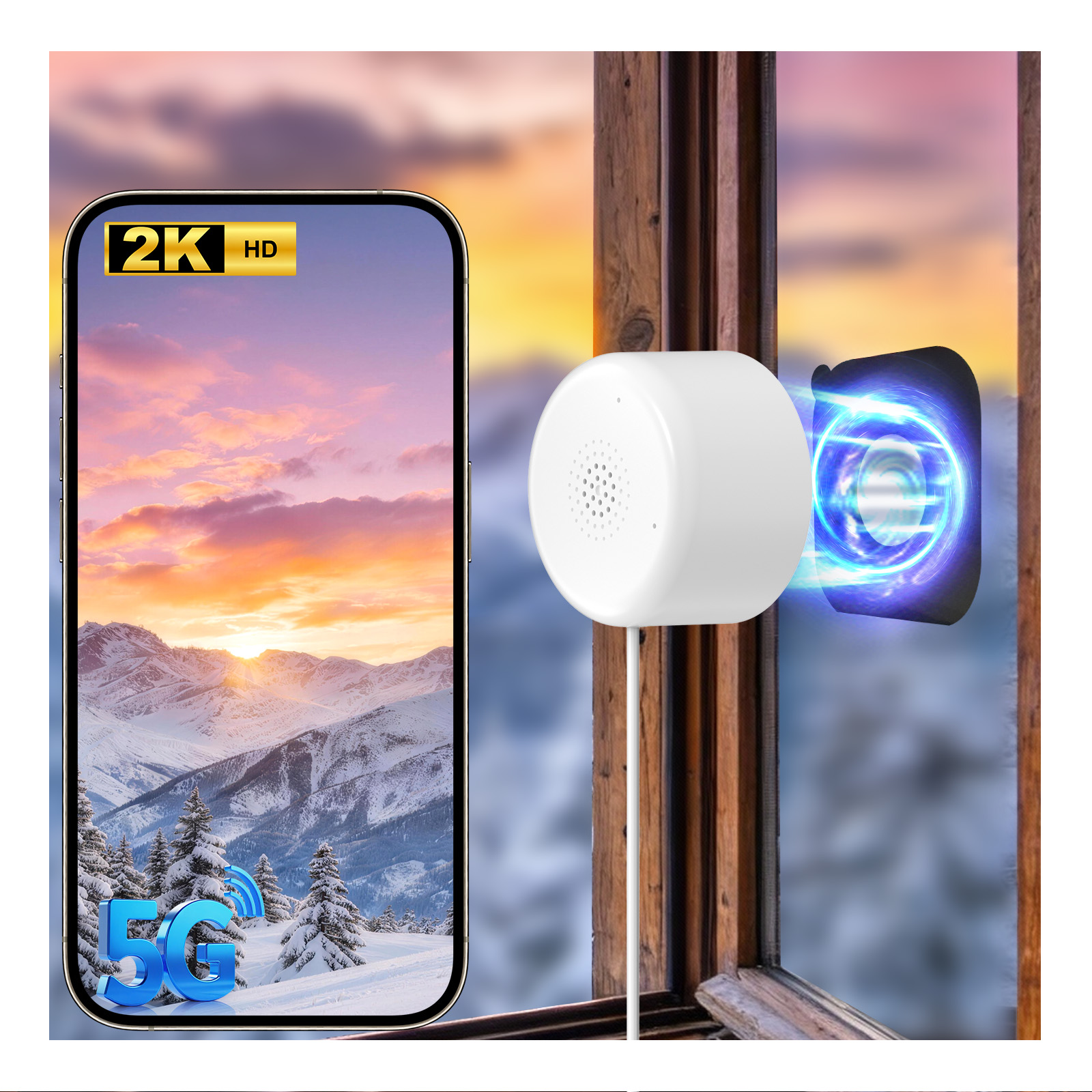 Cámara de Vigilancia Inteligente WESECUU Conectada a Wi-Fi y Notificación por Llamadas de Emergencia con Descripción Avanzada de Inteligencia Artificial — imagen 5