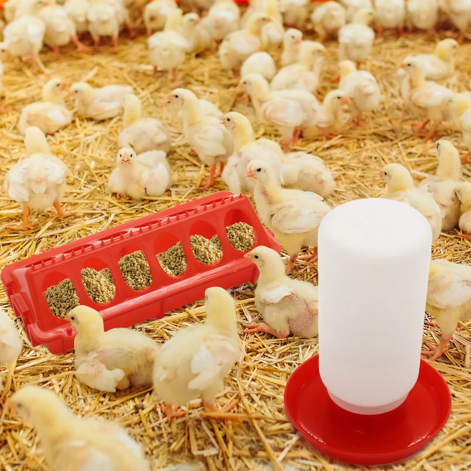 Alimentador Automático de Pollo y Agua para Corderos, Codornices y Pichones - Capacidad Grande — imagen 3