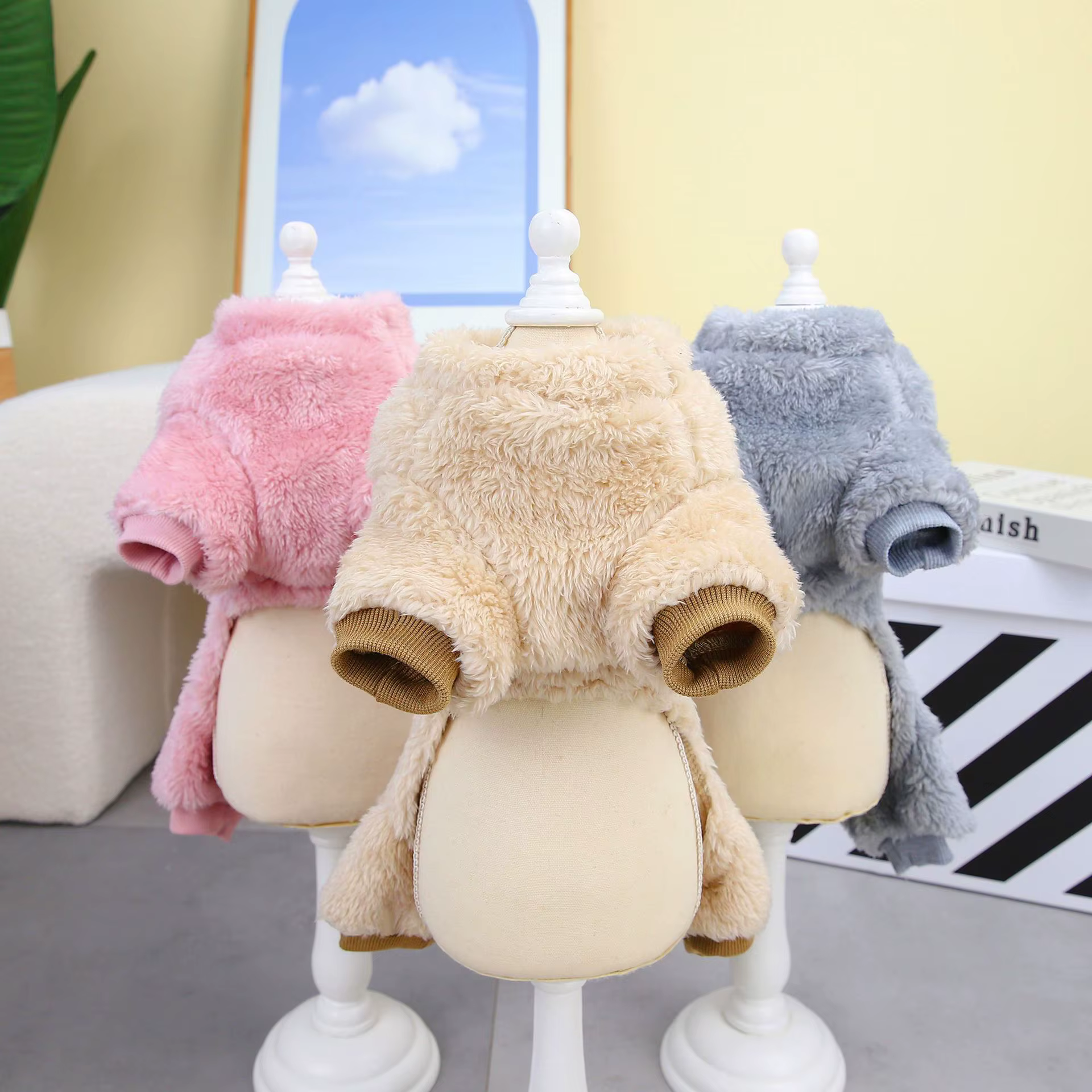 Pet Dog Clothes Soft Warm Fleece Dogs Jumpsuits Crown Pattern Pet Clothing for Small Dogs Puppy Cats Costume Coats — image 2
