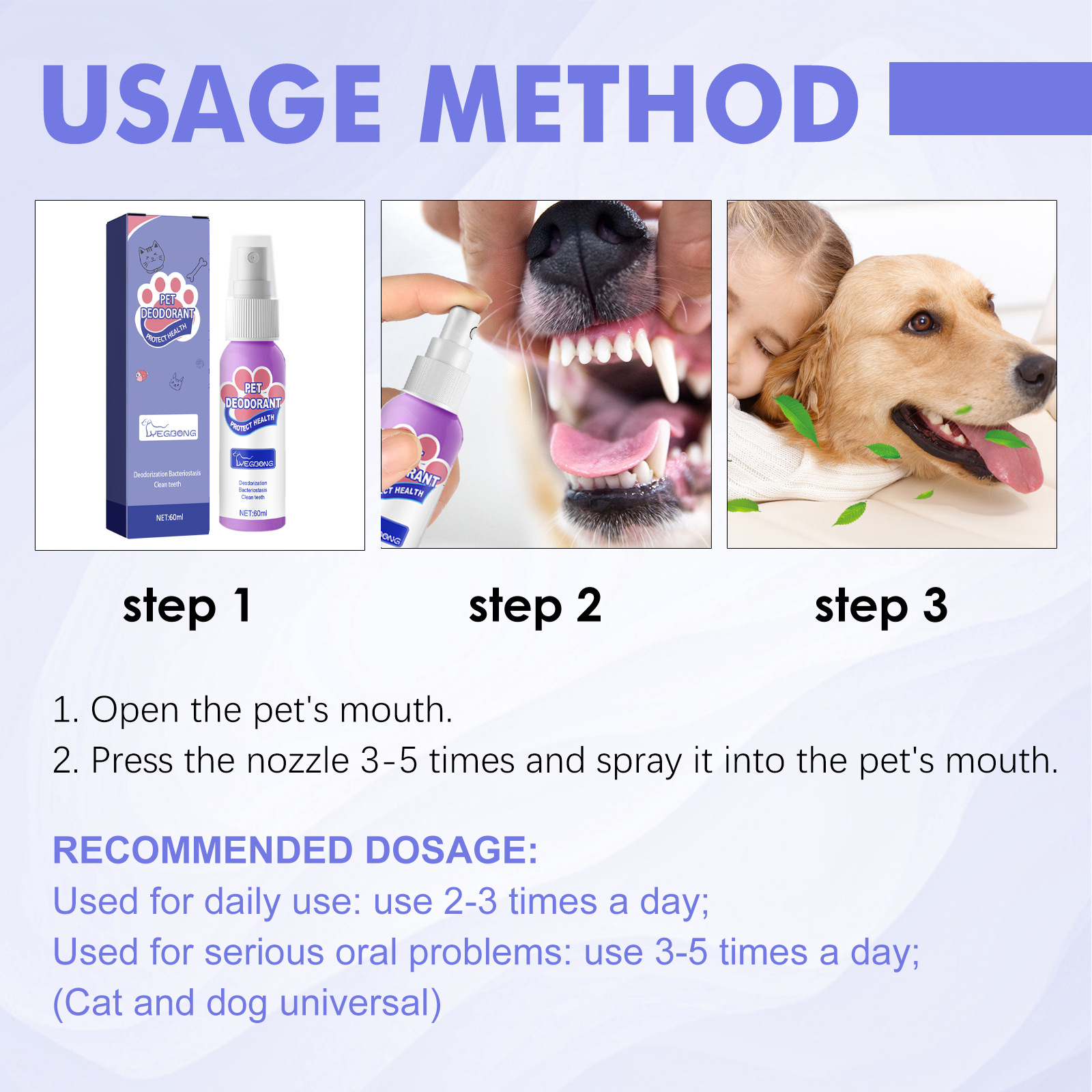 Yegbong Oral Spary For Pets, Pet Mouth Cleaner Cat Deodorizer Breath Fresher Spray — image 7