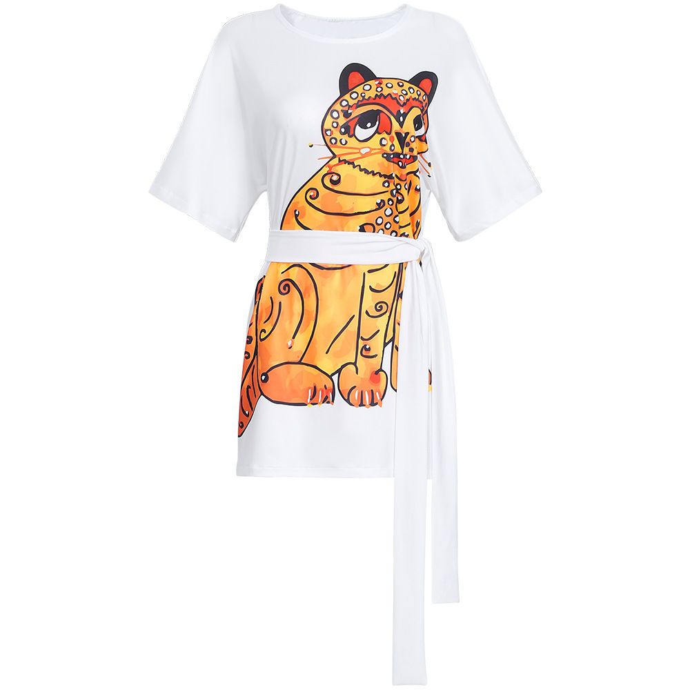 Ropa de los 80 para Mujer Agnesa, Camiseta de Gato para Fiesta de Halloween con Cinturón, Vestido Retro Disco — imagen 3