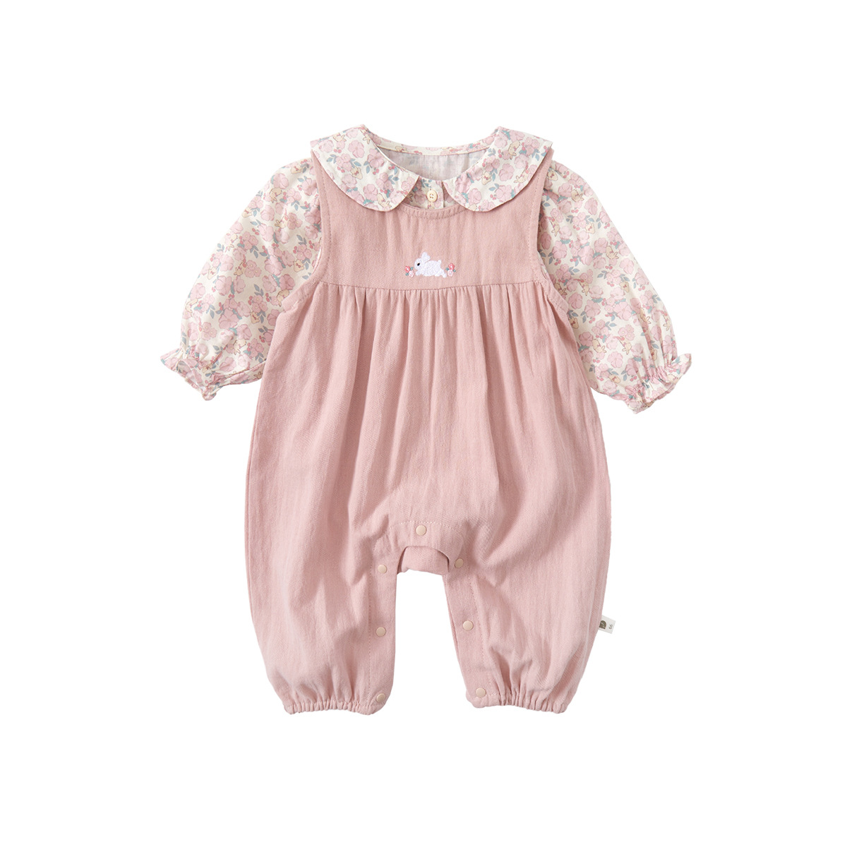 Cute Rabbit Onesie Set for Baby Girls Rabbit Ears Shirt and Bodysuit Two-Piece Outfit — image 2