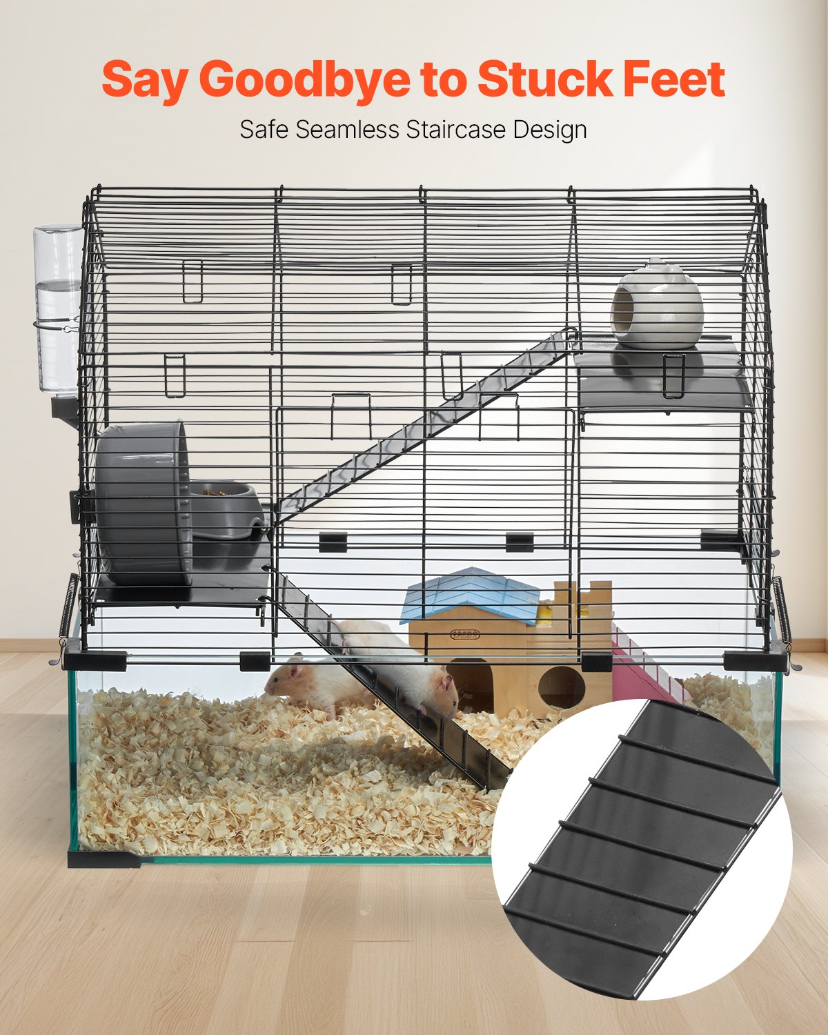 Caja de Habitat para Hamsters con Cable 22.8" Casa Segura para Roedores Pequeños — imagen 5