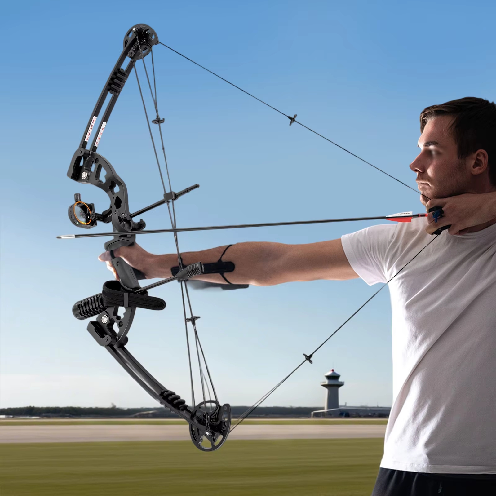 Kit de Arco Compuesto para Mano Derecha con 12 Flechas Equipo de Tiro con Cuerda para Adultos y Principiantes, Peso 30-55lbs — imagen 3