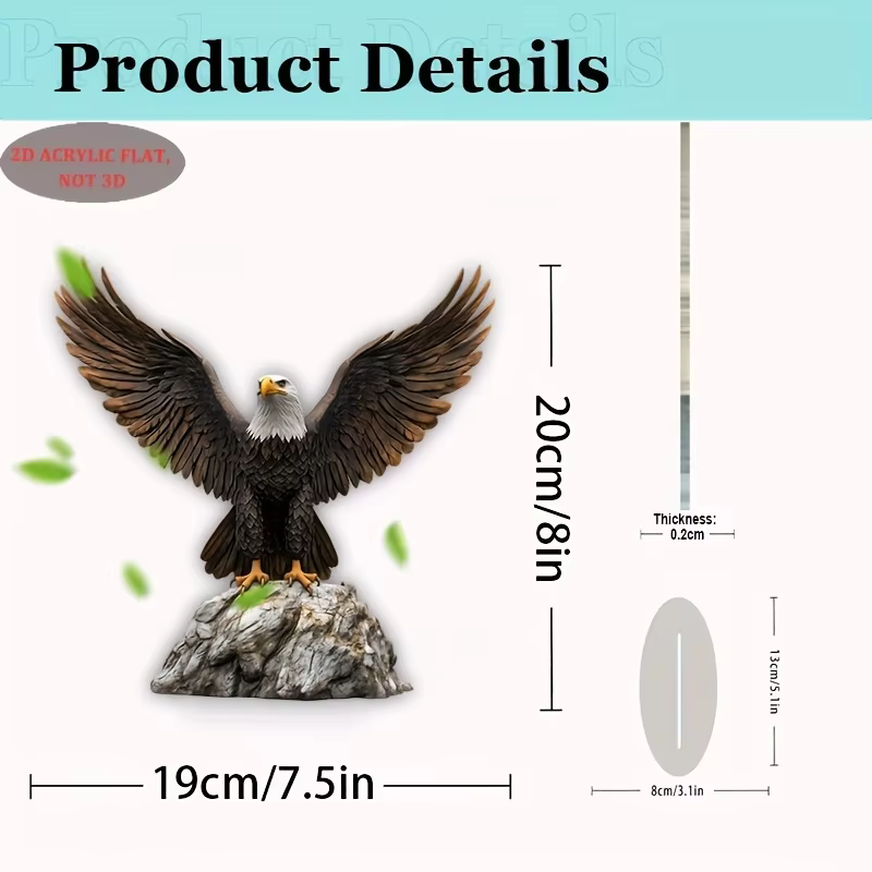 Pieza Decorativa de Acrílico 2D 1 Pieza "El Águila y el Despegue de la Carrera", Regalo de Decoración de Escritorio, Decoración de Oficina, Realista, Potencia la Fortuna Profesional — imagen 4