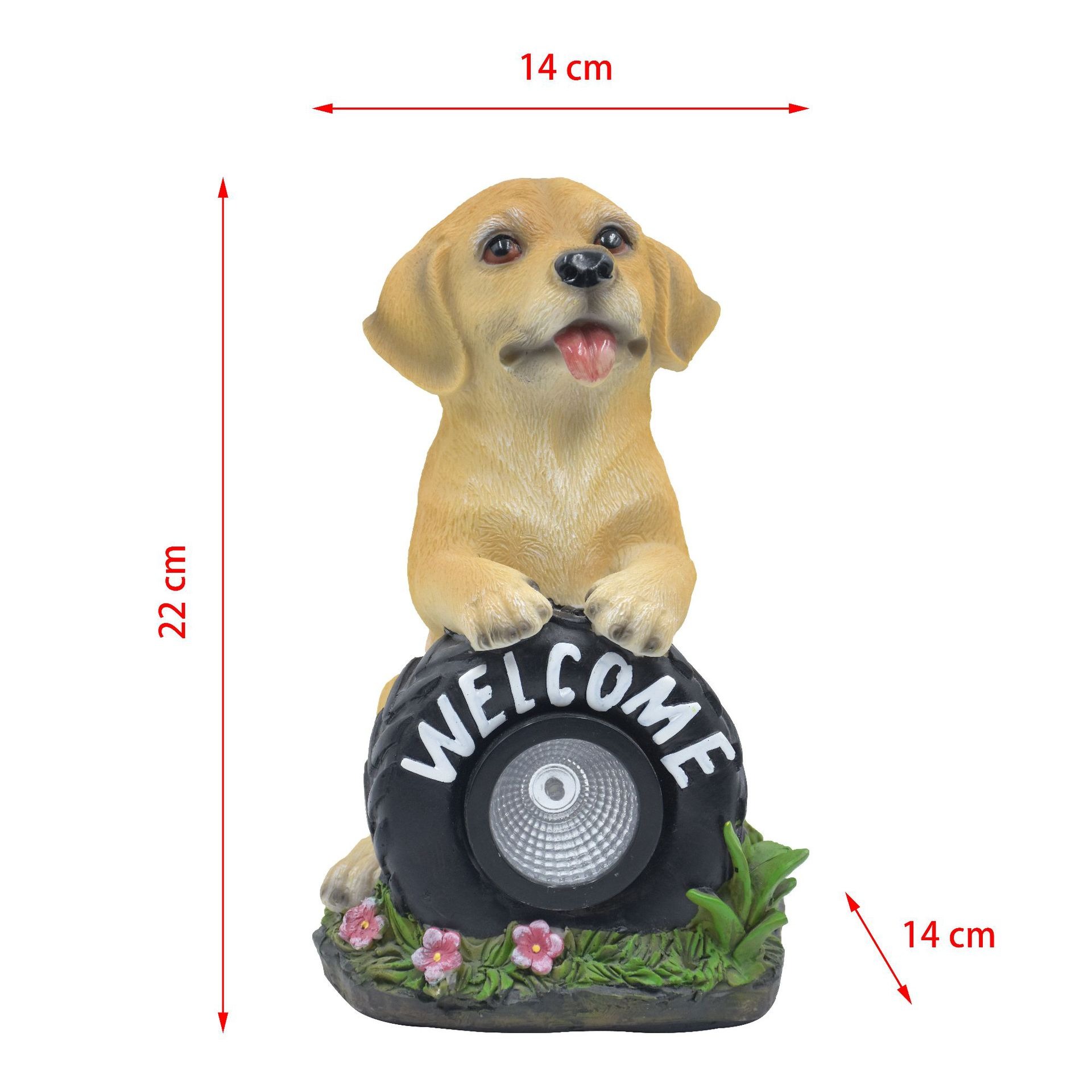 Decoraciones de jardín de resina para perros alimentadas por energía solar — imagen 3