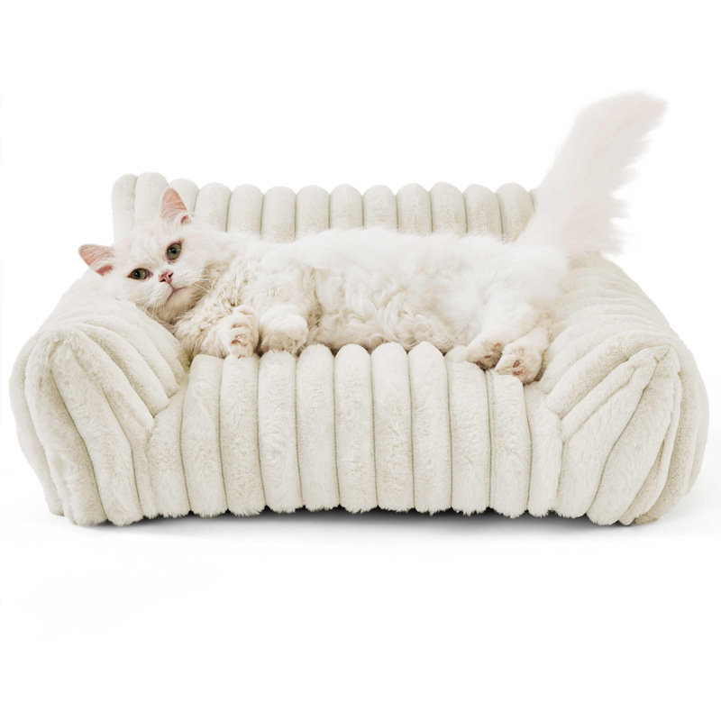 Silla de Mascotas con Cubierta Limpiable y Removible, Camilla para Perros de Estación Total con Colchón Plush de Pelo de Conejo — imagen 7