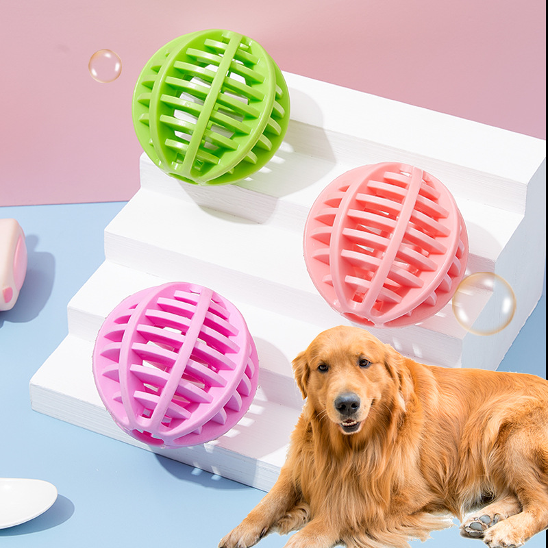 Dog Toy Pet Bite Resistant Molar To Relieve Boredom Toy TPR Leakage Ball Funny Training Teeth Cleaning Rubber Ball — image 1