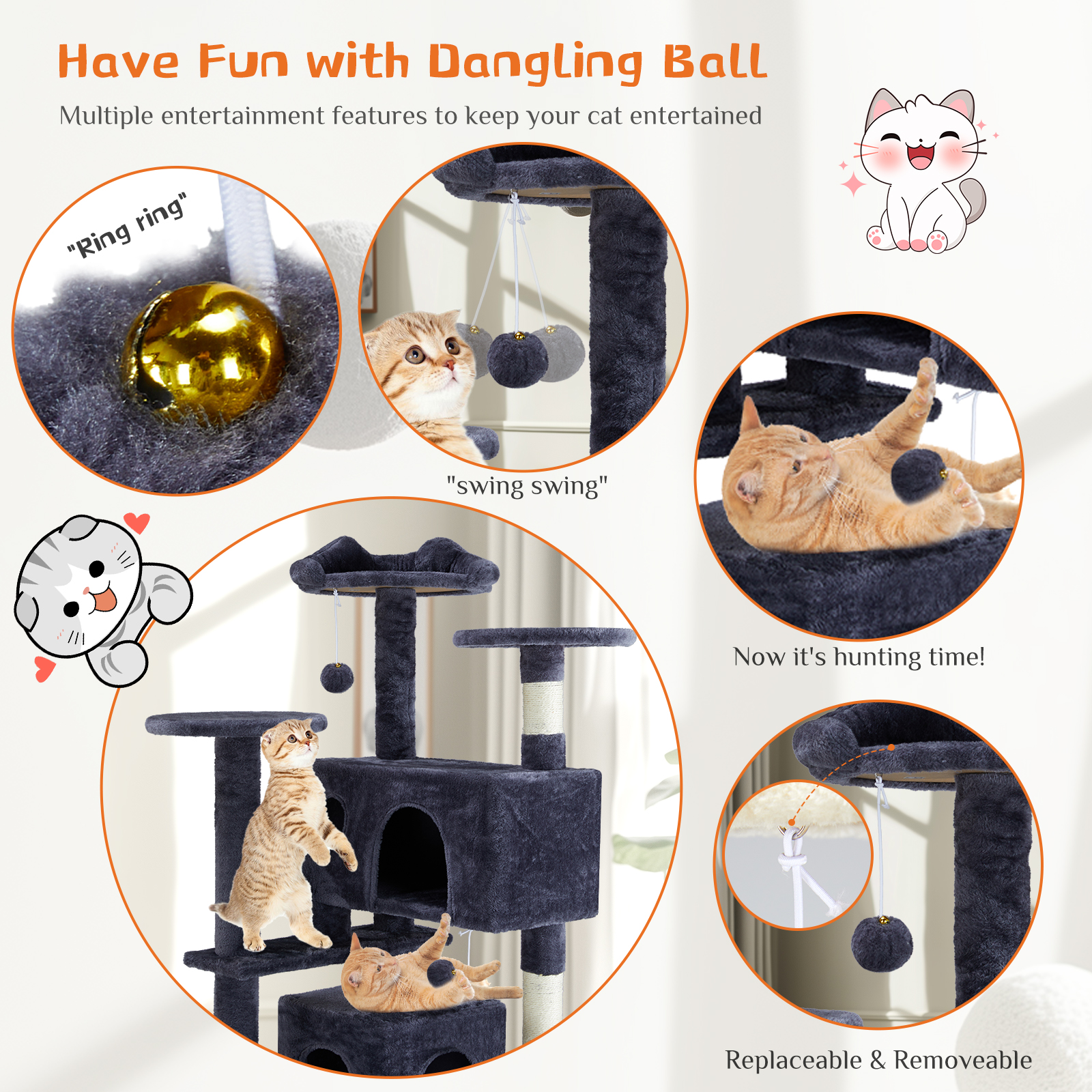 Multi Functional Cat Treehouse Cat Climbing Frame — image 4