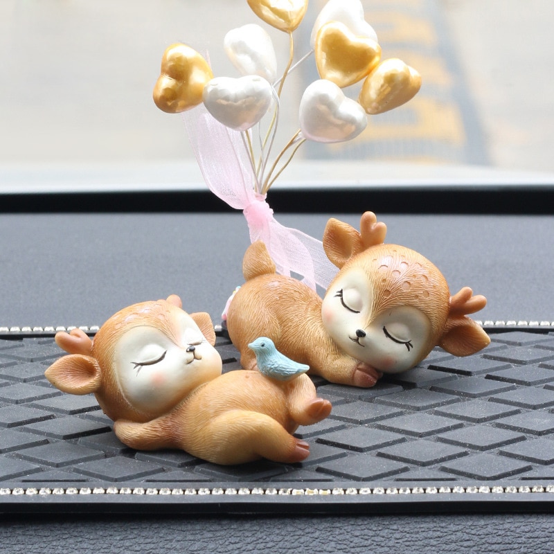 Resin Sleeping Baby Deer Mini 3D Elk Christmas Ornaments Cute Decor for Home Garden Car Xmas Party Table Decoration Kids Gift — image 1