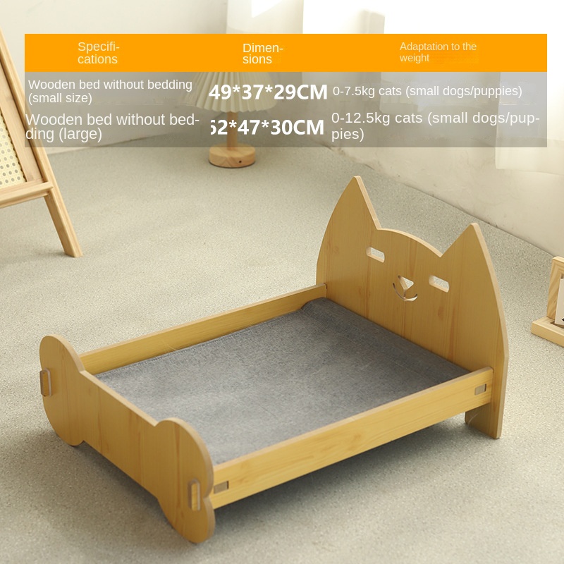 Cat Bed Universal Pet Bed Pet Nest Dog Nest Removable Solid Wood Bed Cute Kitten Princess Bed Pet Supplies — image 11