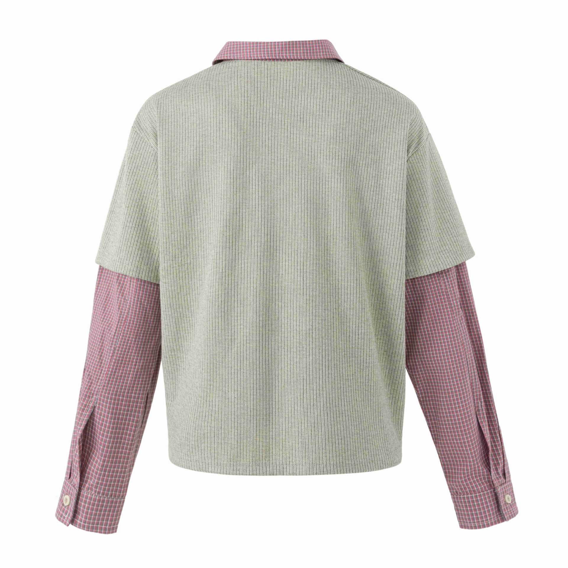 Cat Applique Letter Pseudo-Two-Piece Turn-Down Collar Pullover Hoodie Men — image 3