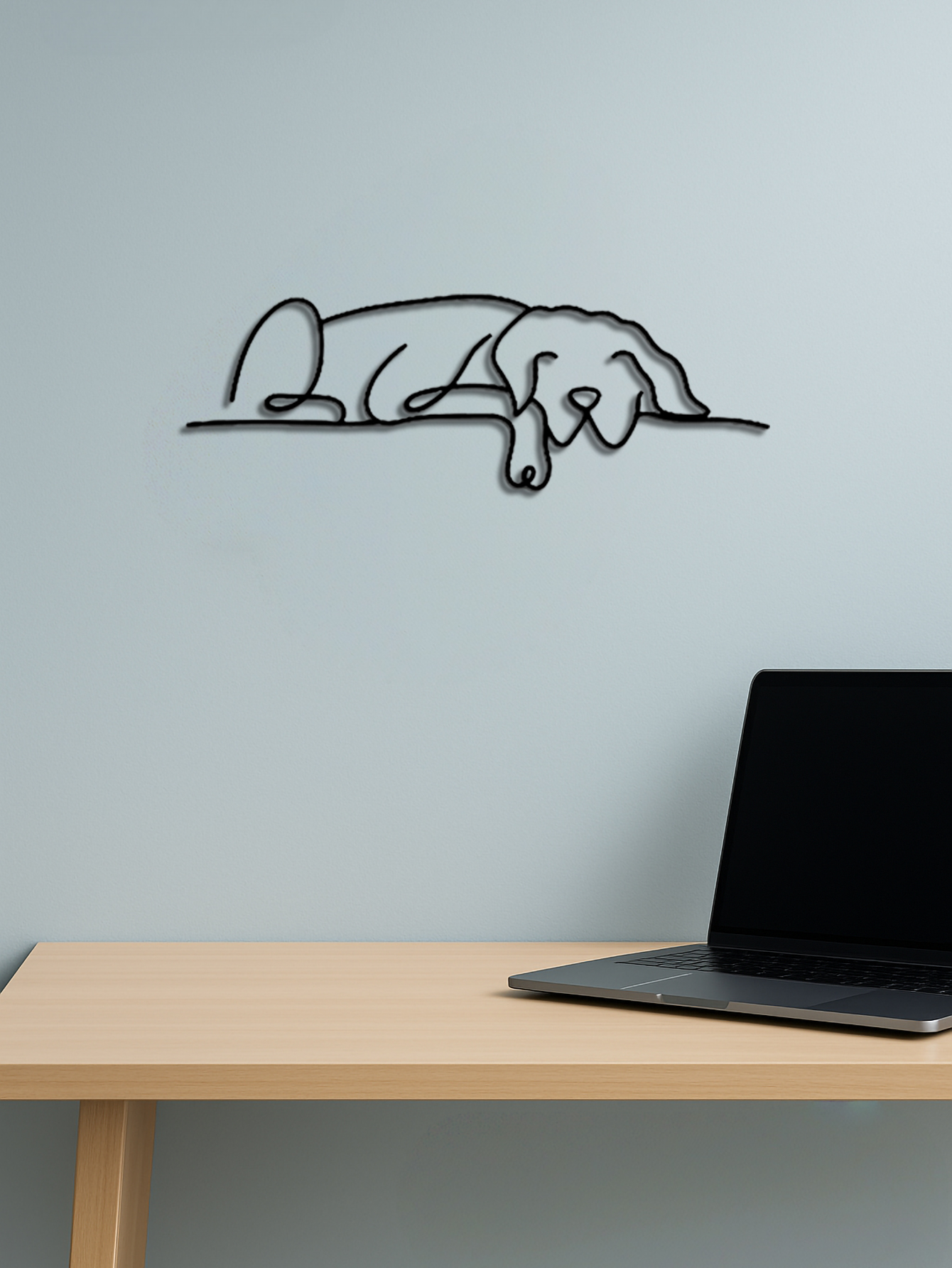 Arte de Muro Metálico Minimalista con Perro, Decoración Gótica y Bohemia para Salón, Dormitorio — imagen 3
