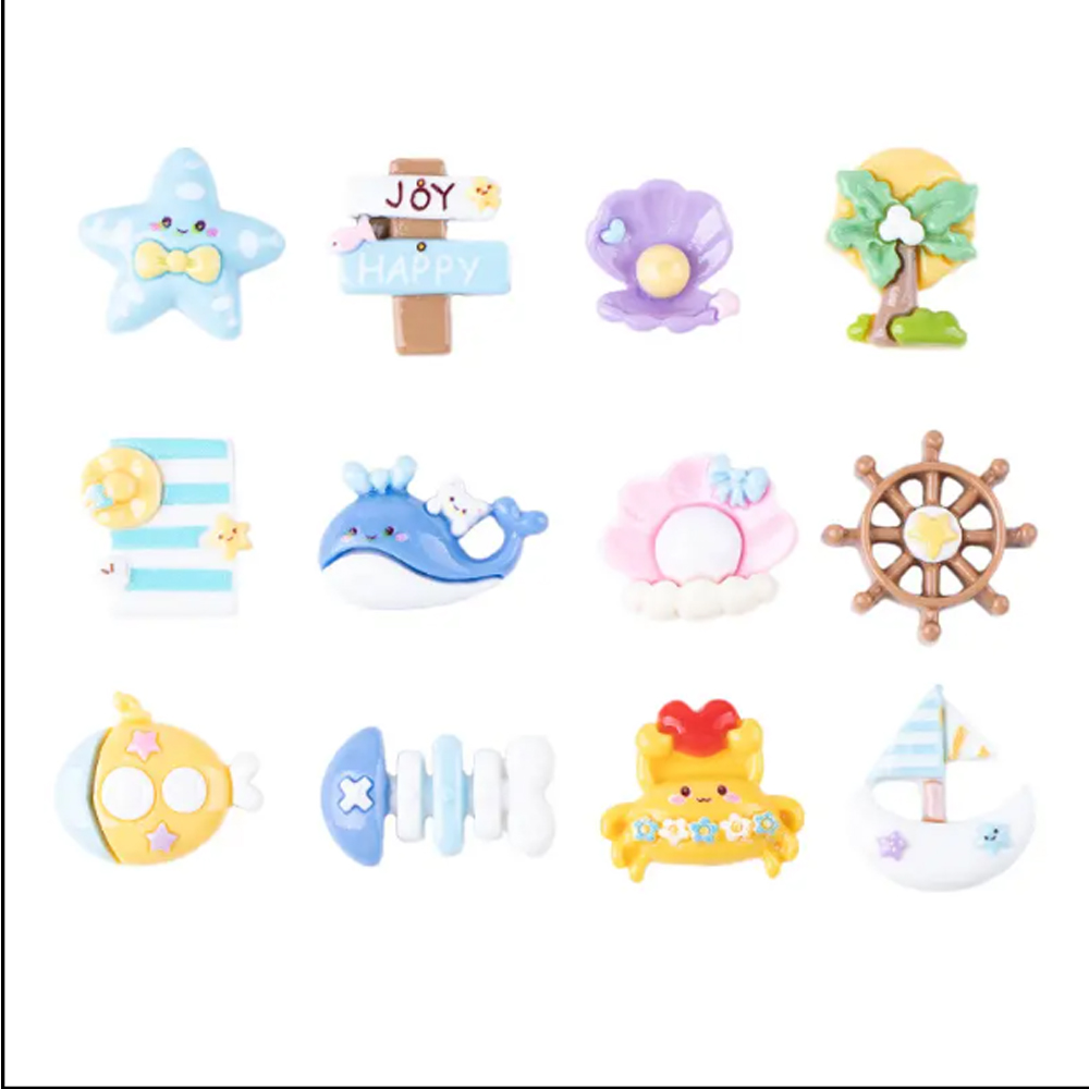 25PCS Ocean & Beach Theme -Mini Resin Seashell Starfish, Decor For Fridge, Office, Lockers, Shoes & Gifts — image 4