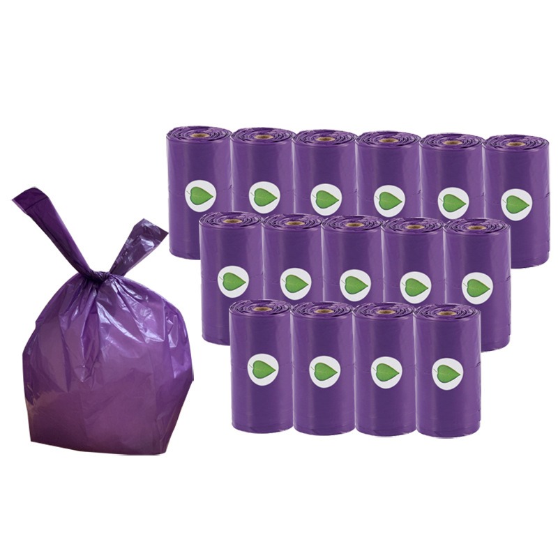 Biodegradable purple pet vest bag with roll up pet garbage bag and fecal collection bag — image 5