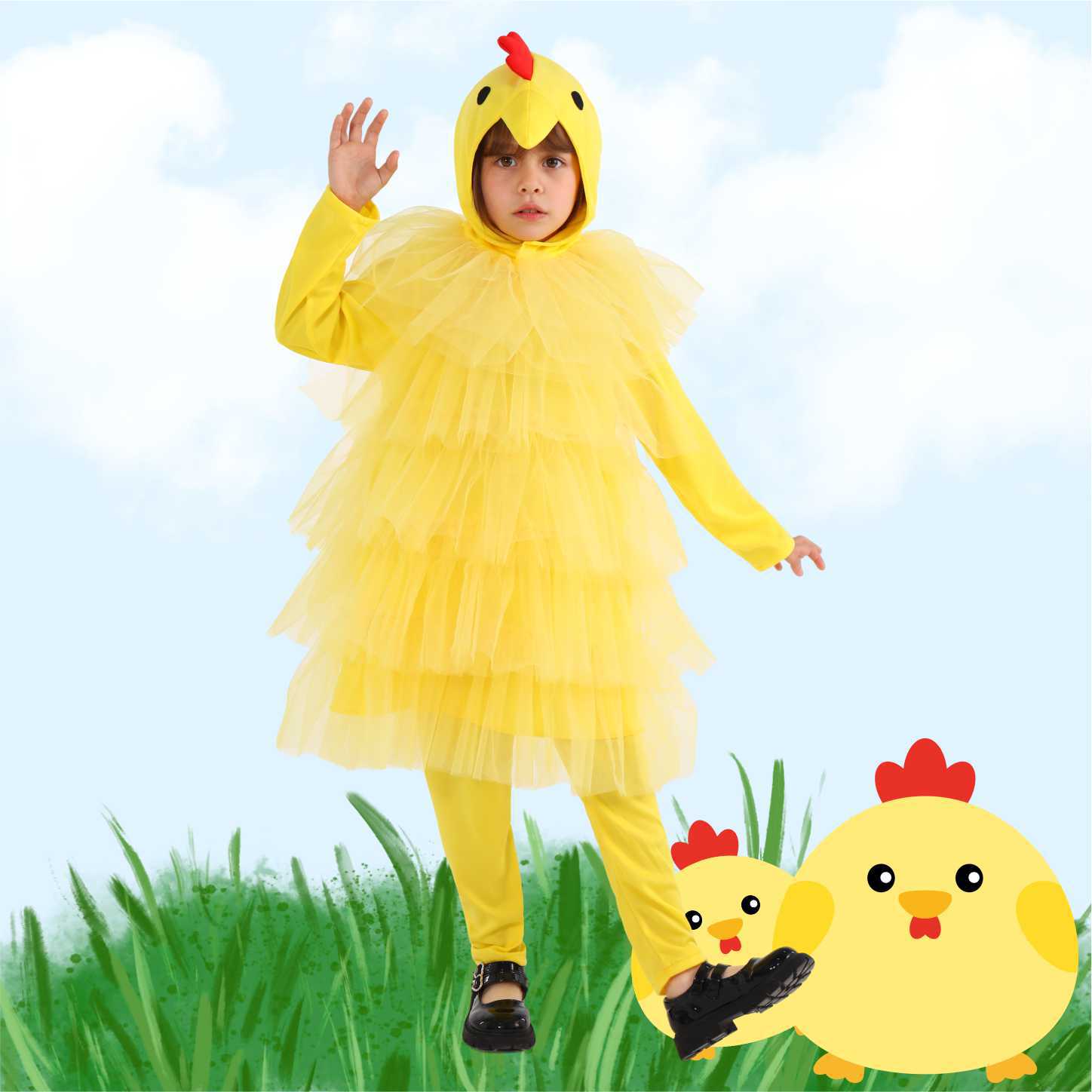 Children's Day Halloween Animal Stage Performance Costume Yellow Chick Cosplay Costume Performance Wear — image 1