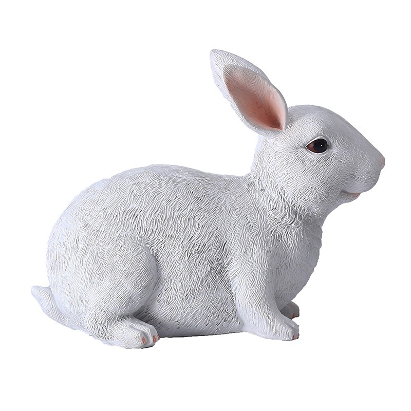 Decoración de conejo blanco de resina para jardín exterior — imagen 2
