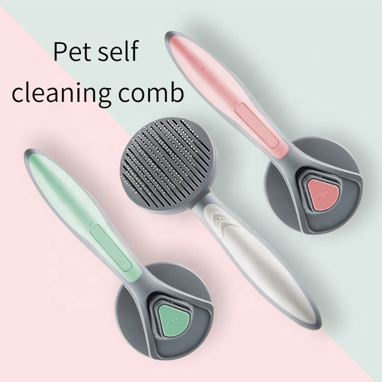 Cepillo de Pelo para Mascotas Auto-Limpiable - Cepillo de Gato y Perro con Púas de Aguja para Eliminar Pelos Flotantes — imagen 1