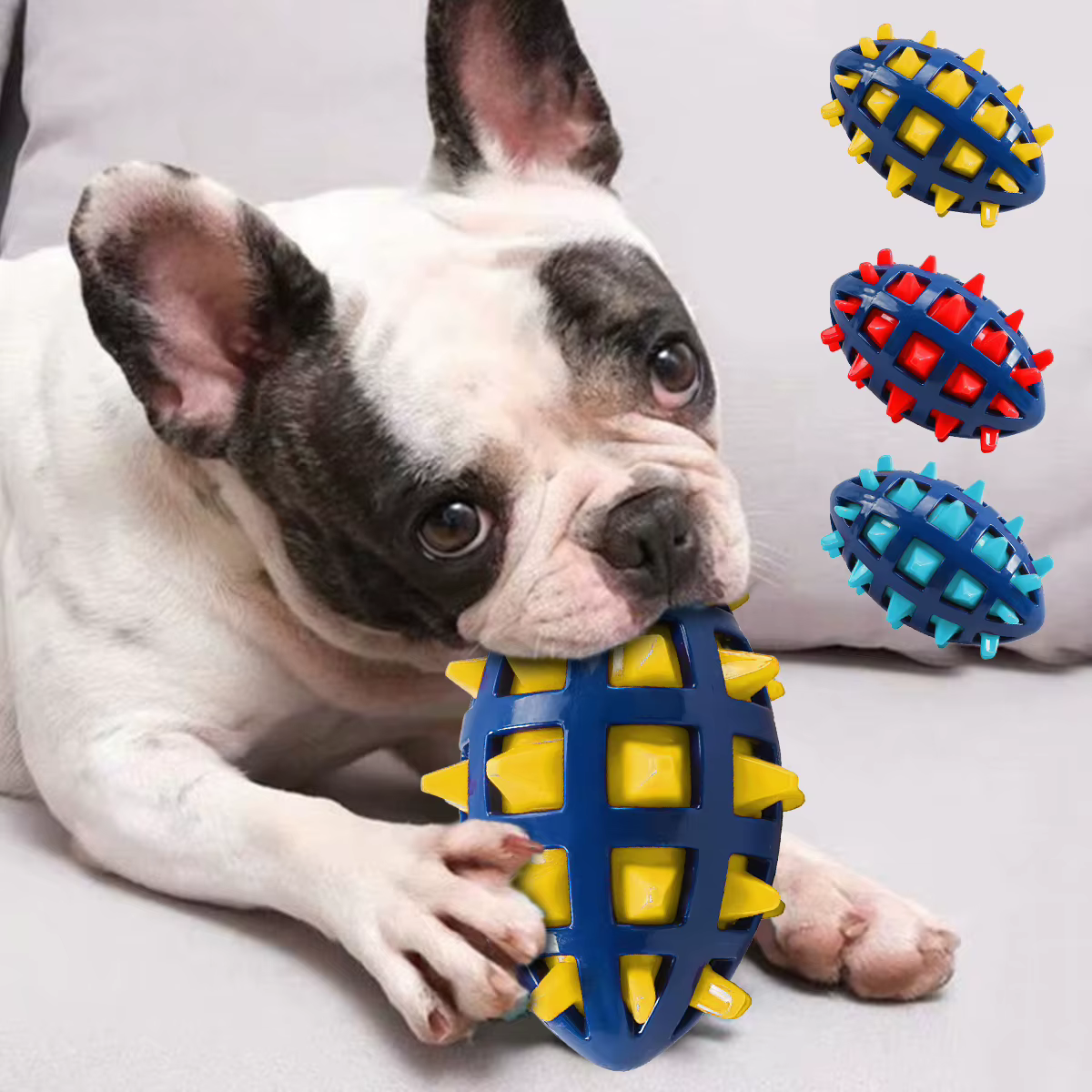 Squeaky Puppy Ball Toy Interactive Rubber Comfortable Dog Creative Pet Ball for Teething Cleaning Playing Chewers tpr sound foot — image 6