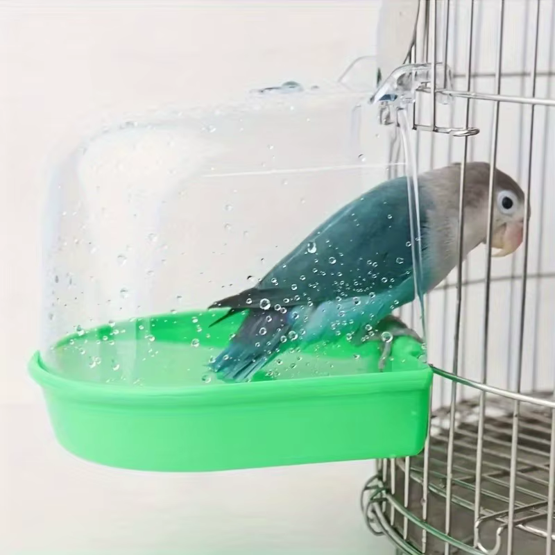 Baño de Aves Transparente - Ducha Impermeable para Loros, Amorosos y Cururos con Manija Fácil de Agarrar — imagen 6